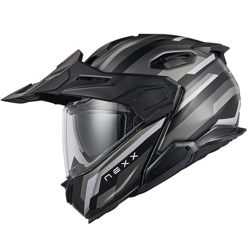 Opklapbare motorhelm Nexx X.Lifecountry Westbound mat zwart-grijs