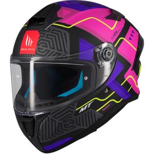 MT Targo S Brik integraal motorhelm mat zwart en roze