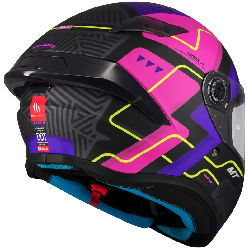 MT Targo S Brik integraal motorhelm mat zwart en roze