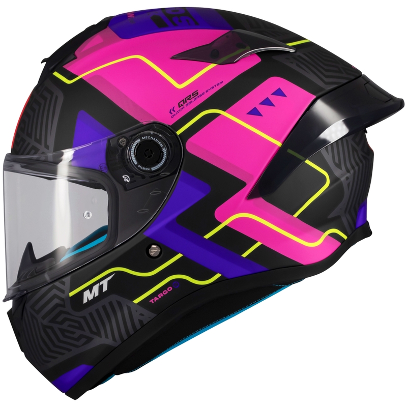 MT Targo S Brik integraal motorhelm mat zwart en roze
