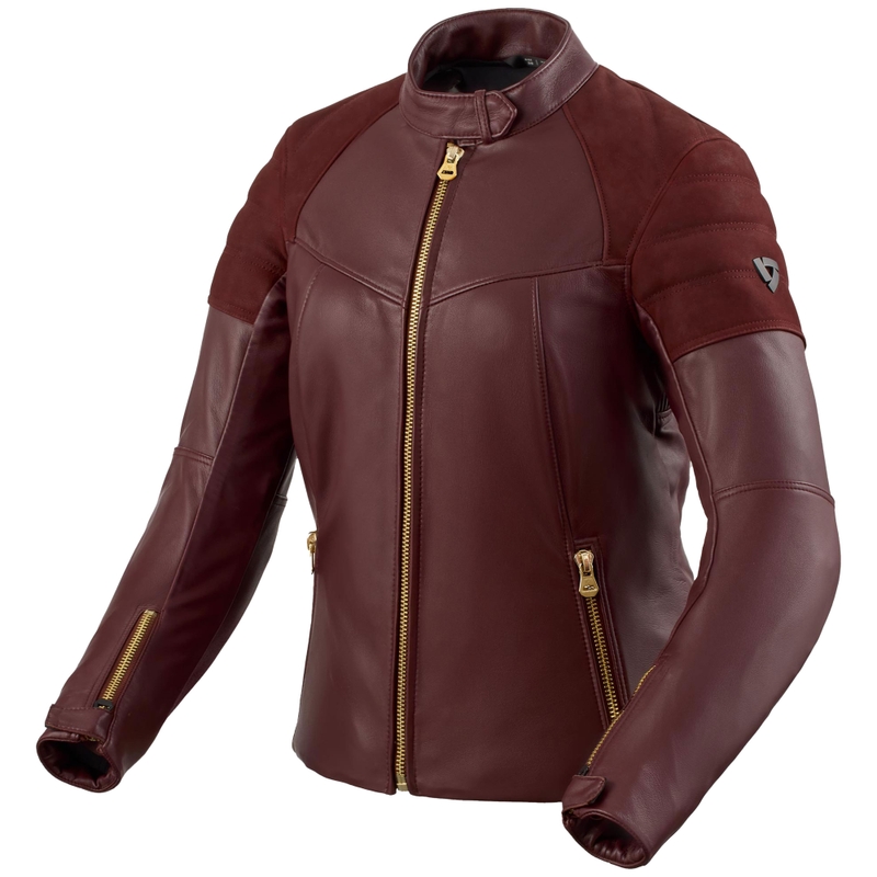 Dames Revit London aubergine leren motorjack