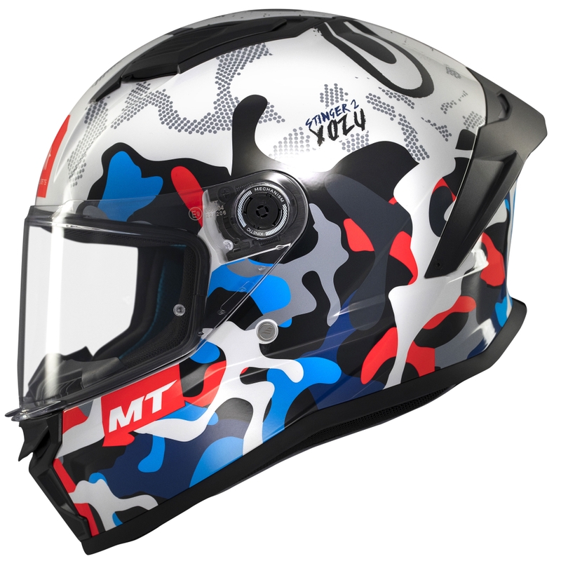 MT Stinger 2 Yozu integraal motorhelm wit-blauw