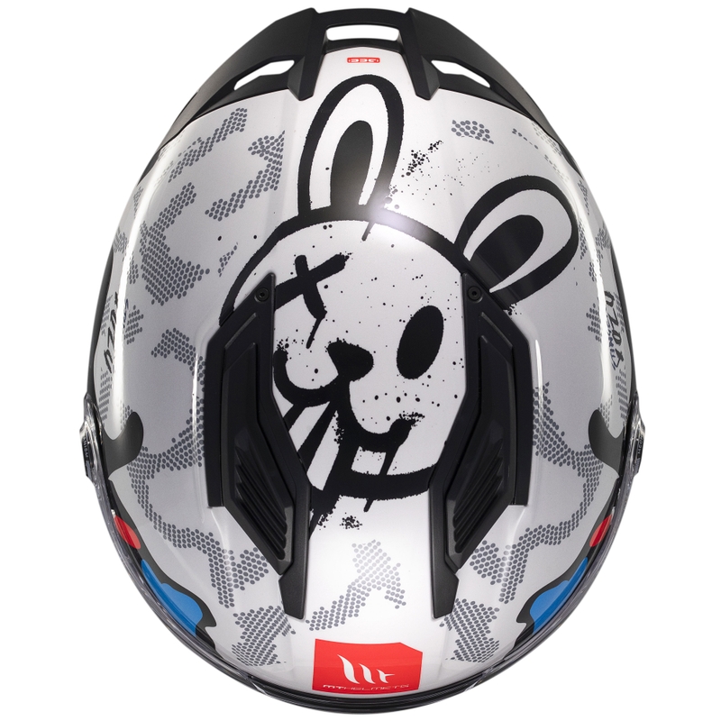MT Stinger 2 Yozu integraal motorhelm wit-blauw