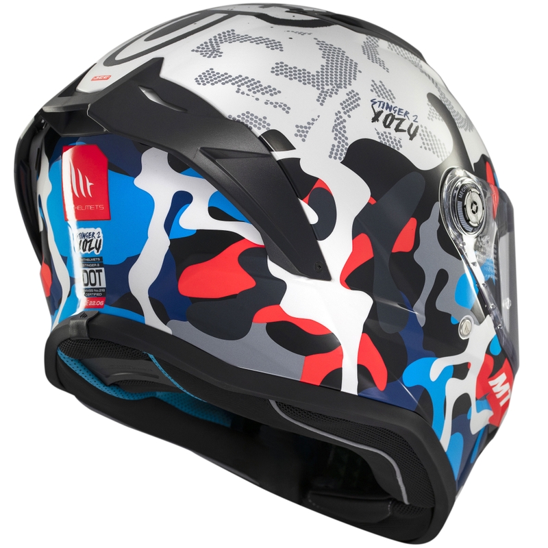 MT Stinger 2 Yozu integraal motorhelm wit-blauw