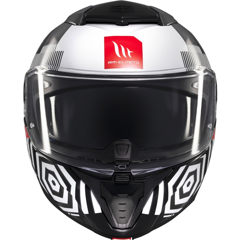 MT Atom 2 SV Strange zwart-wit-grijs opklapbare motorhelm