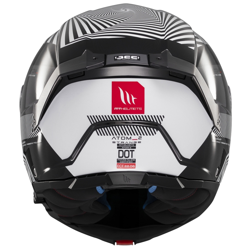MT Atom 2 SV Strange zwart-wit-grijs opklapbare motorhelm