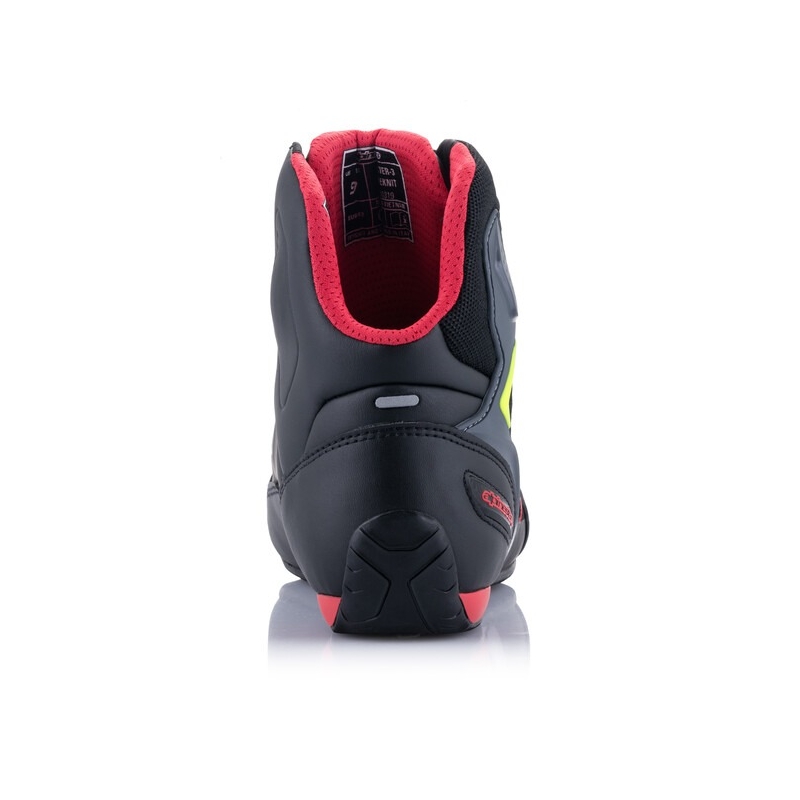 Alpinestars Faster 3 Rideknit Zwart-Rood-Fluo Geel-Grijs Motorfiets Laarzen