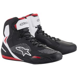 Alpinestars Faster 3 Rideknit zwart, wit en rode motorlaarzen