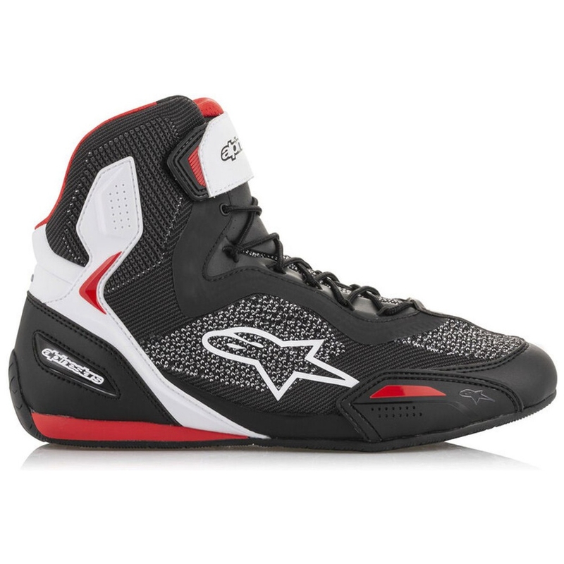 Alpinestars Faster 3 Rideknit zwart, wit en rode motorlaarzen