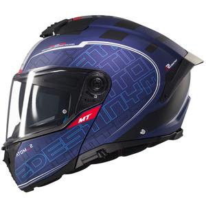 MT Atom 2 SV Destiny opklapbare motorhelm mat blauw-zwart