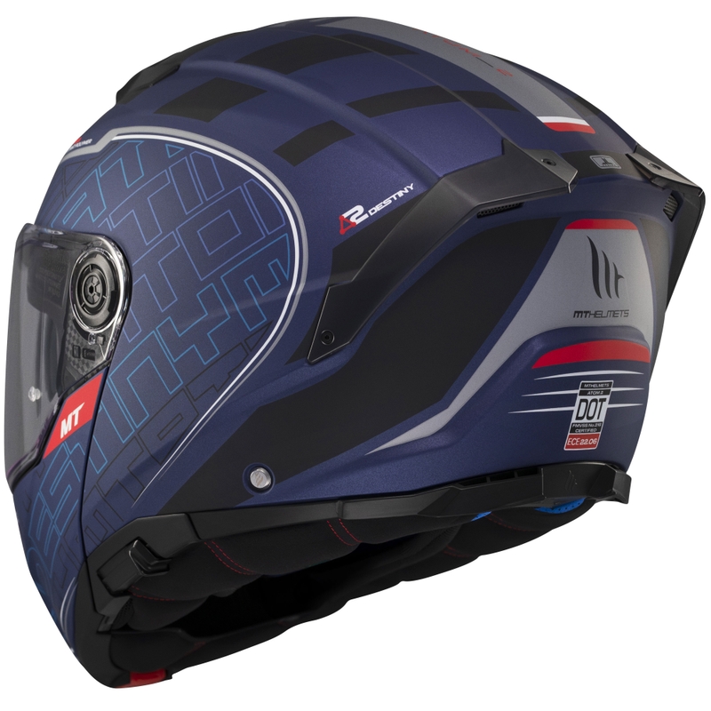MT Atom 2 SV Destiny opklapbare motorhelm mat blauw-zwart