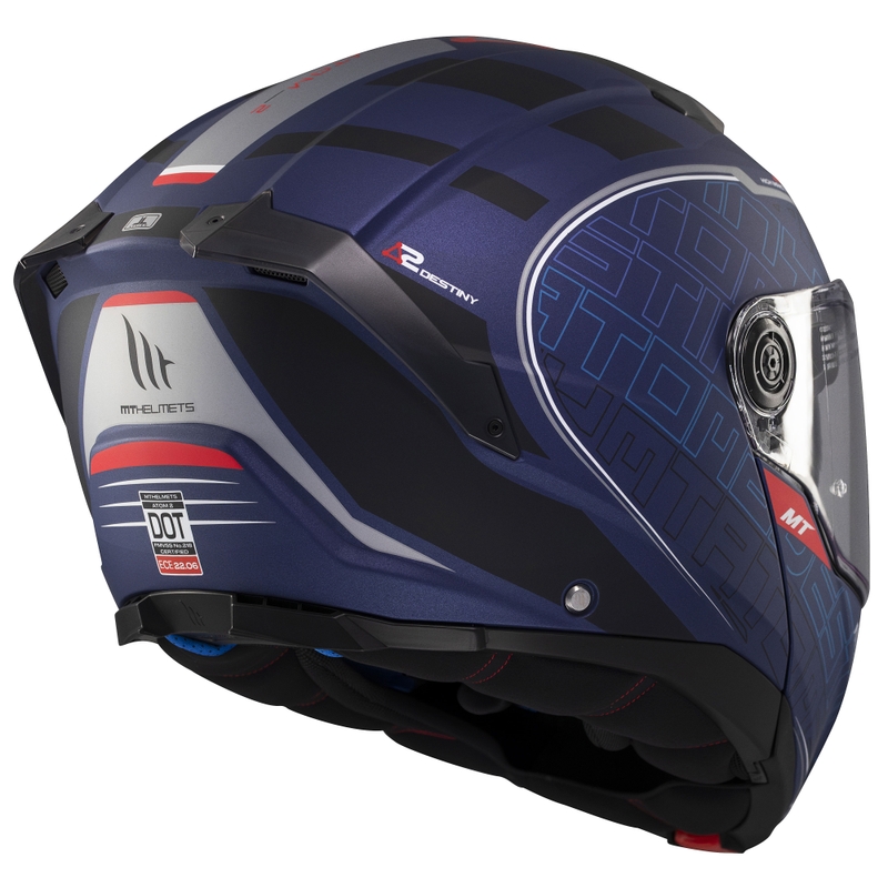 MT Atom 2 SV Destiny opklapbare motorhelm mat blauw-zwart