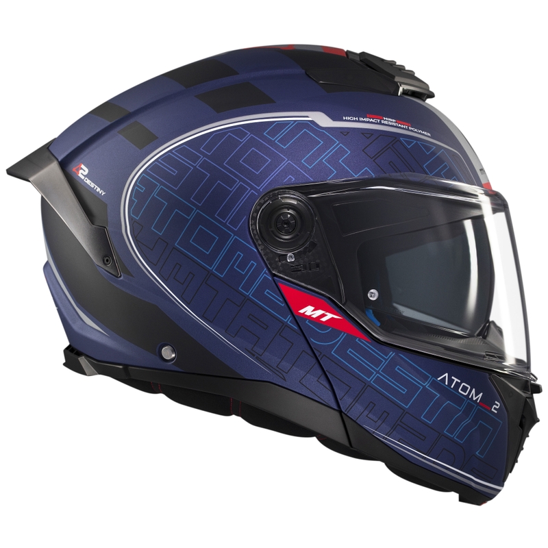 MT Atom 2 SV Destiny opklapbare motorhelm mat blauw-zwart