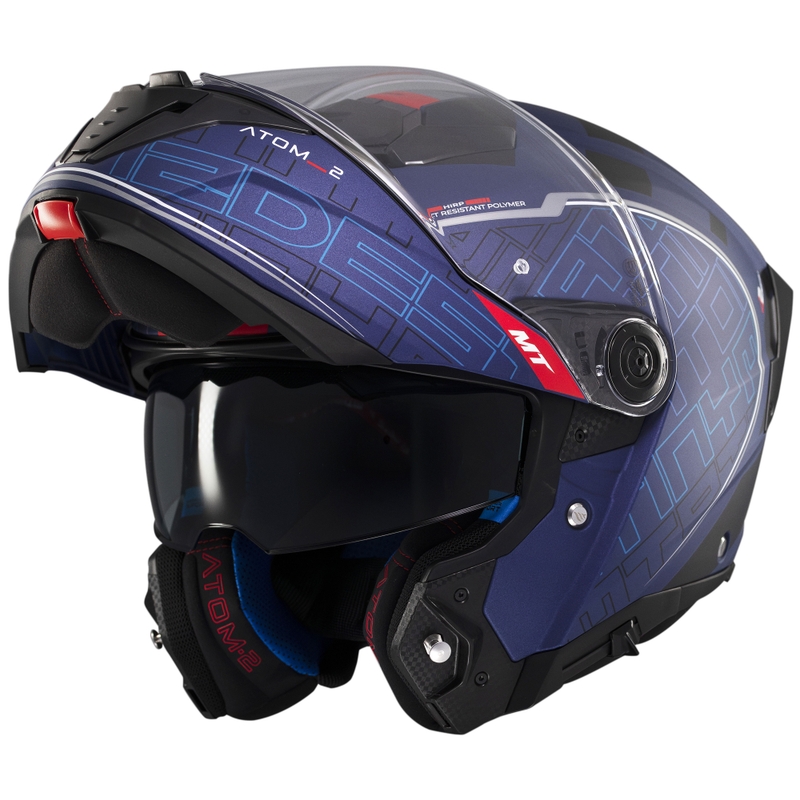 MT Atom 2 SV Destiny opklapbare motorhelm mat blauw-zwart