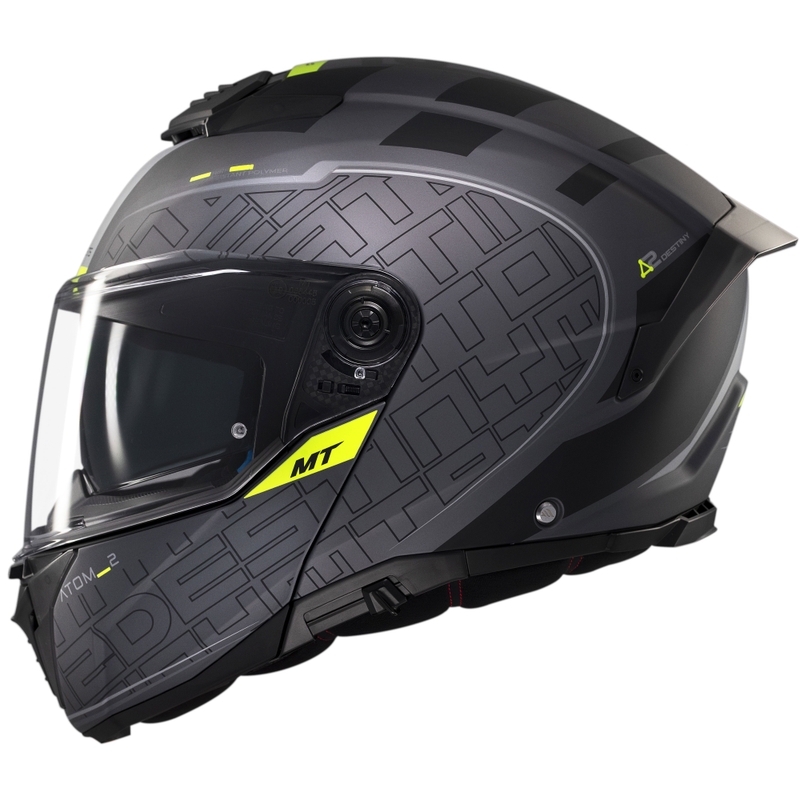 MT Atom 2 SV Destiny flip-up motorhelm mat zwart-grijs