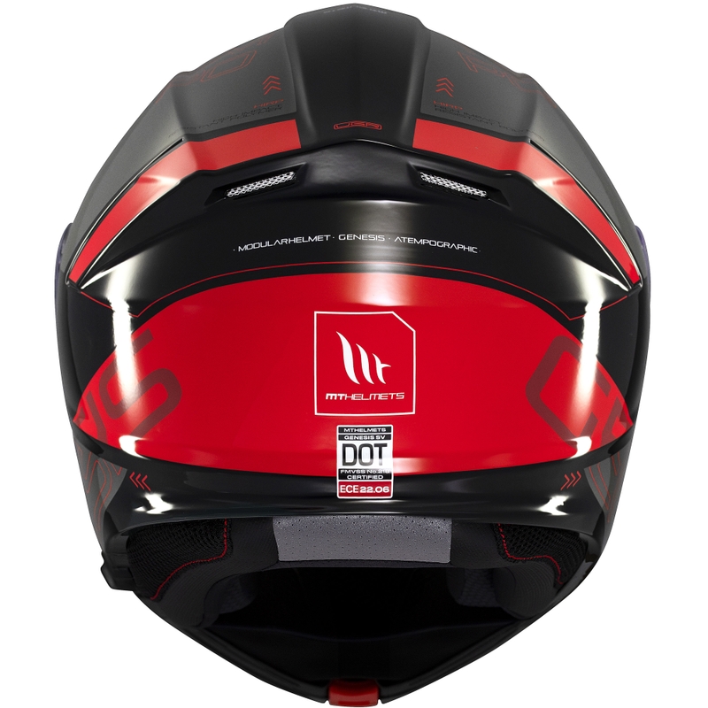 MT Genesis SV Atempo zwart-grijs-rood opklapbare motorhelm