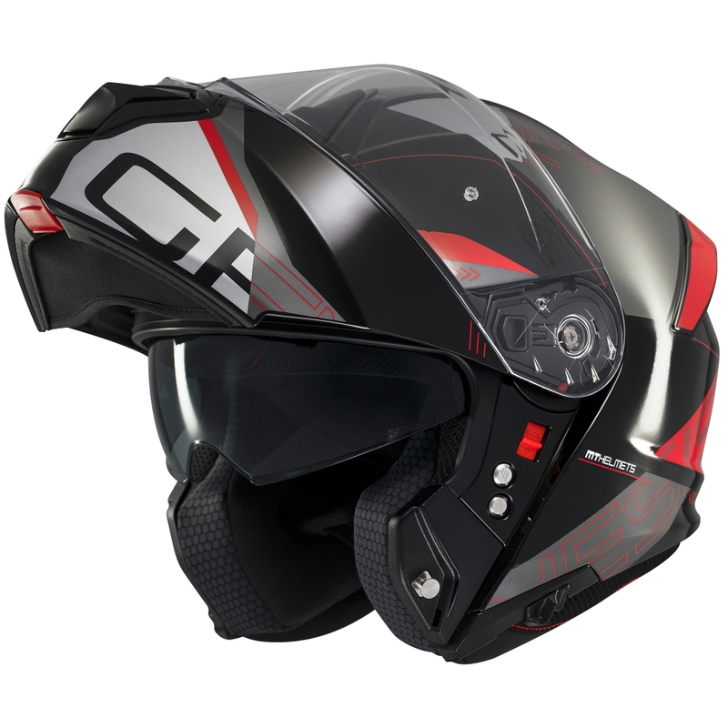MT Genesis SV Atempo zwart-grijs-rood opklapbare motorhelm