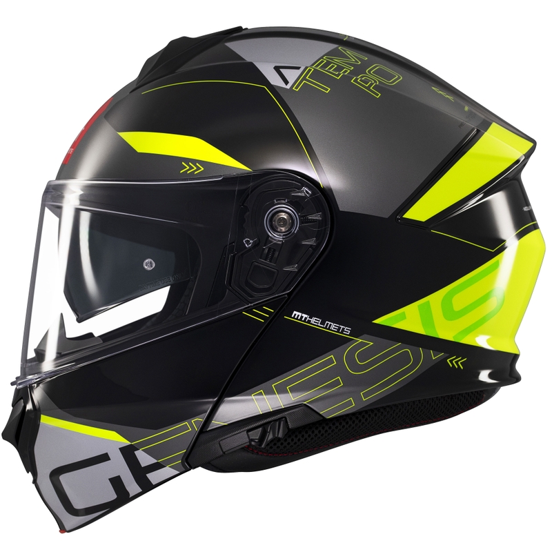 MT Genesis SV Atempo zwart-grijs-fluo geel opklapbare motorhelm
