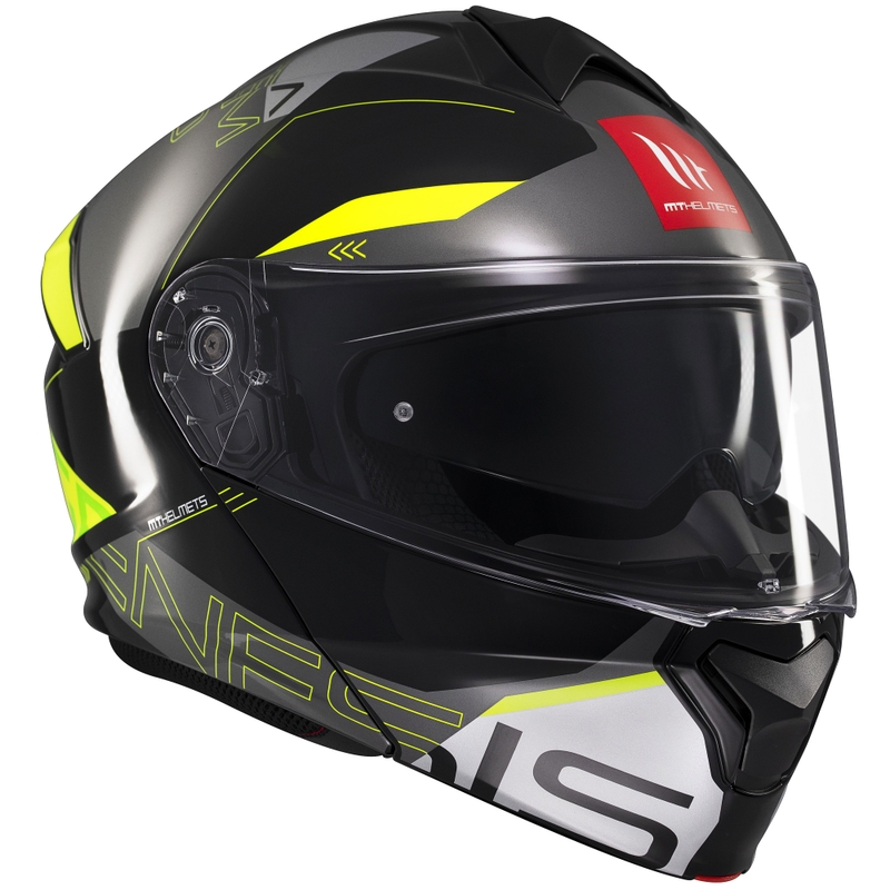 MT Genesis SV Atempo zwart-grijs-fluo geel opklapbare motorhelm