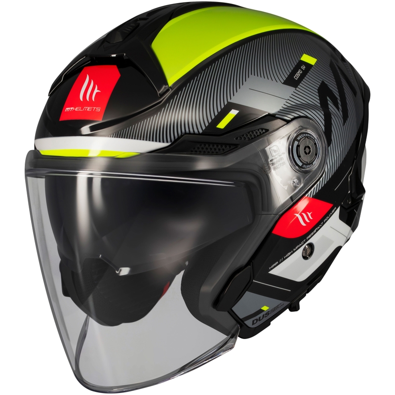 MT Cosmo SV Silence open motorhelm zwart-fluo geel