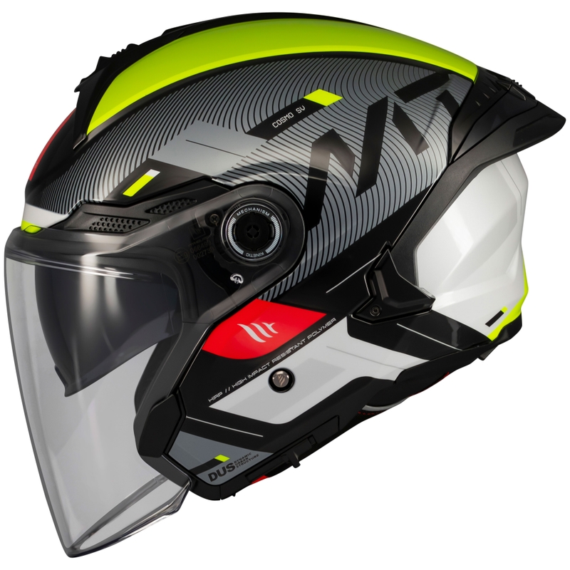 MT Cosmo SV Silence open motorhelm zwart-fluo geel