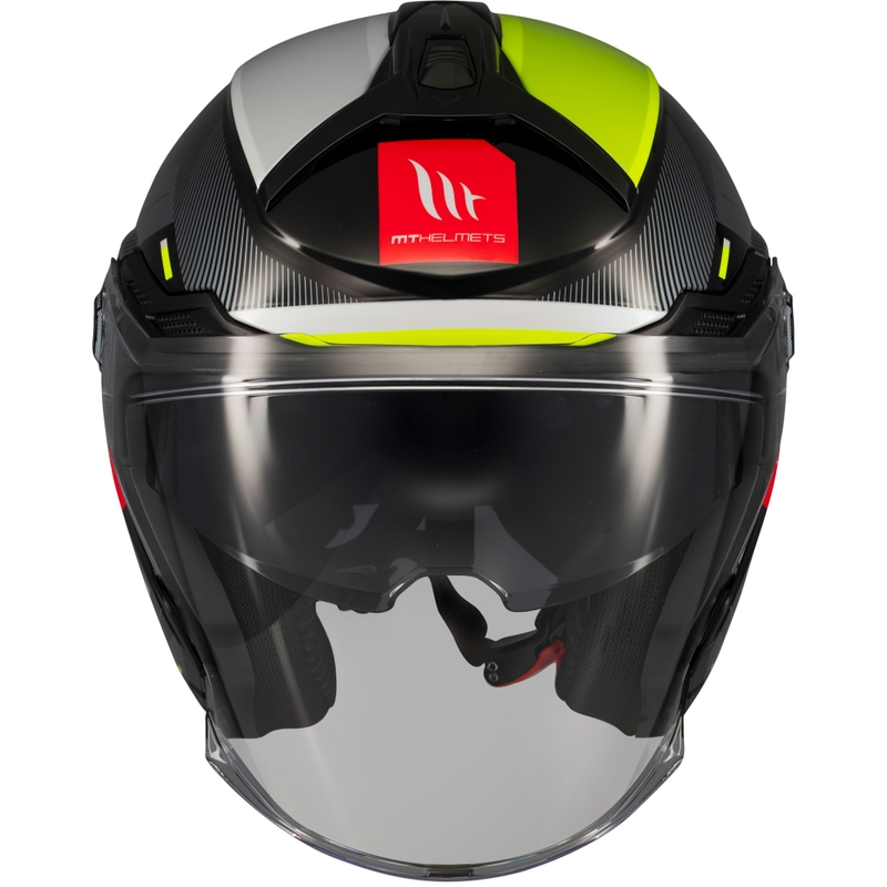 MT Cosmo SV Silence open motorhelm zwart-fluo geel