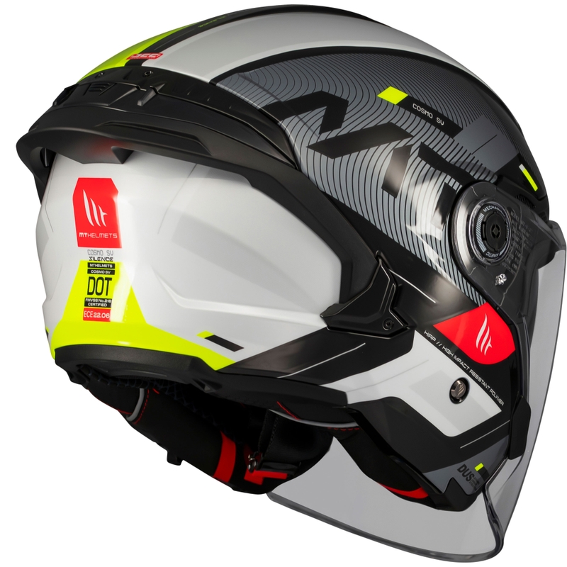 MT Cosmo SV Silence open motorhelm zwart-fluo geel