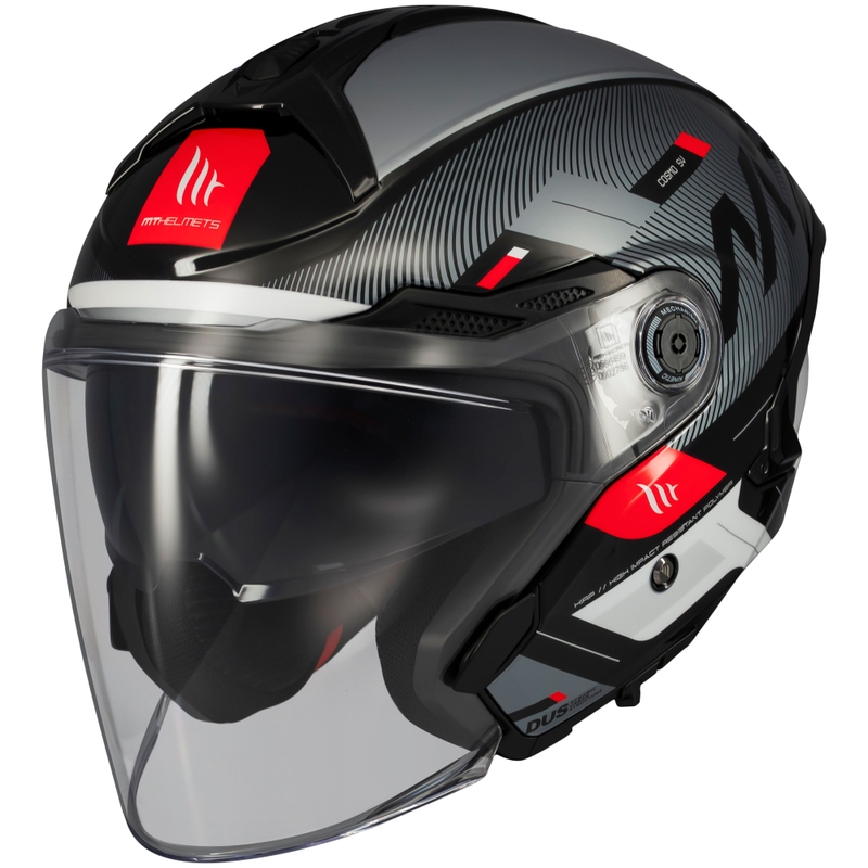 MT Cosmo SV Silence Zwart-Grijs-Wit Open Motorhelm