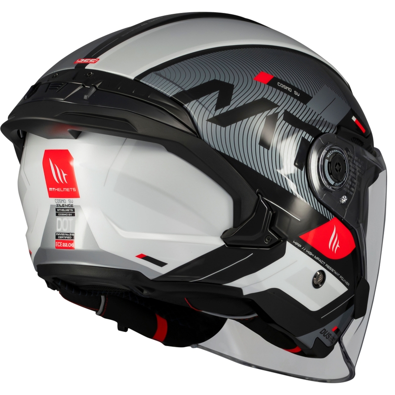 MT Cosmo SV Silence Zwart-Grijs-Wit Open Motorhelm