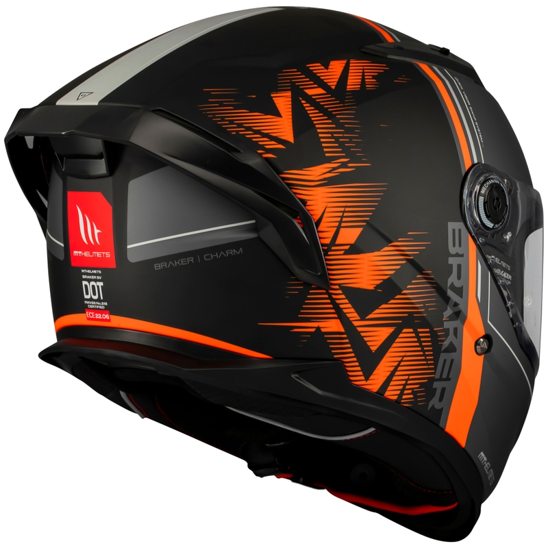 MT Braker SV Charm integraal motorhelm mat zwart-oranje