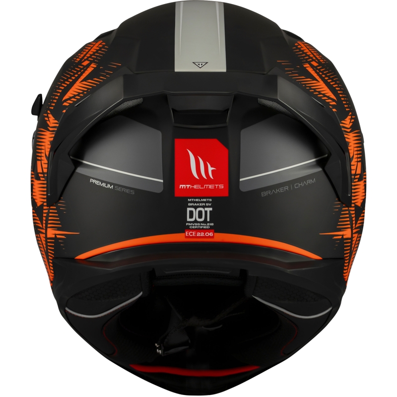 MT Braker SV Charm integraal motorhelm mat zwart-oranje