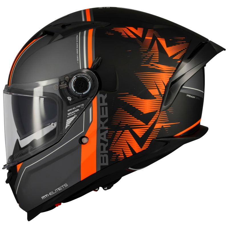 MT Braker SV Charm integraal motorhelm mat zwart-oranje