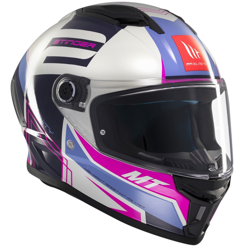 MT Stinger 2 Tron integraal motorhelm grijs-paars-roze