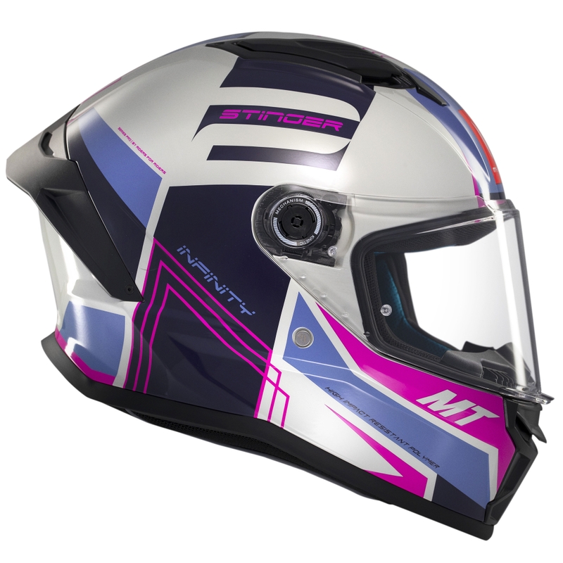 MT Stinger 2 Tron integraal motorhelm grijs-paars-roze