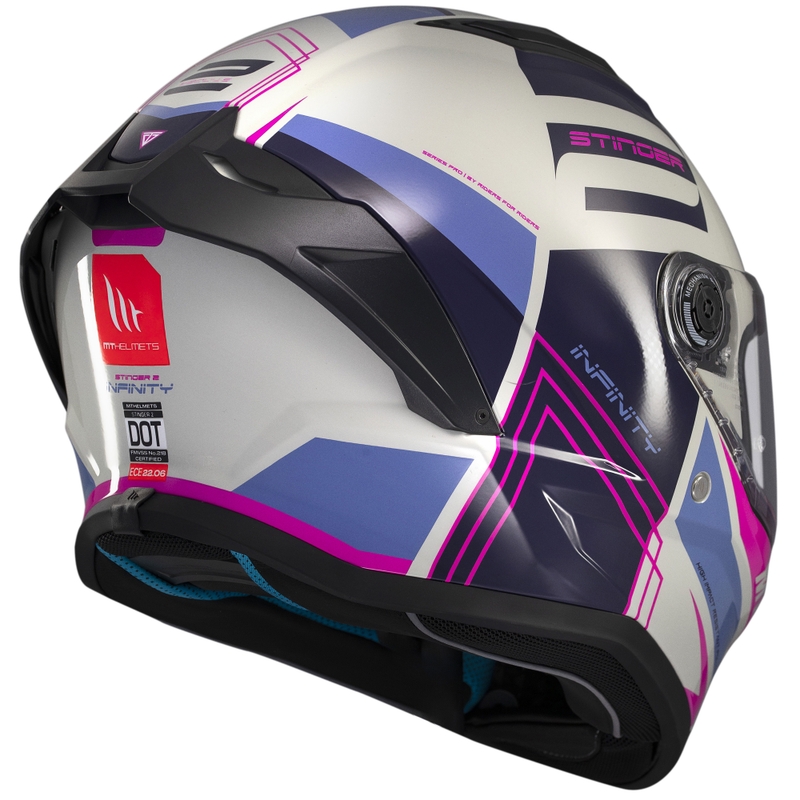 MT Stinger 2 Tron integraal motorhelm grijs-paars-roze