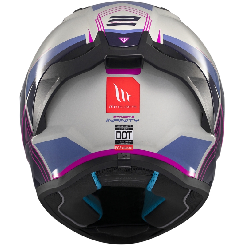 MT Stinger 2 Tron integraal motorhelm grijs-paars-roze