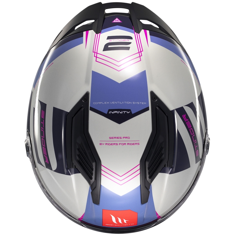 MT Stinger 2 Tron integraal motorhelm grijs-paars-roze