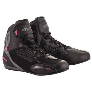 Alpinestars Dames Stella Faster 3 Drystar Zwart-Donkergrijs-Paars Motorfietslaarzen