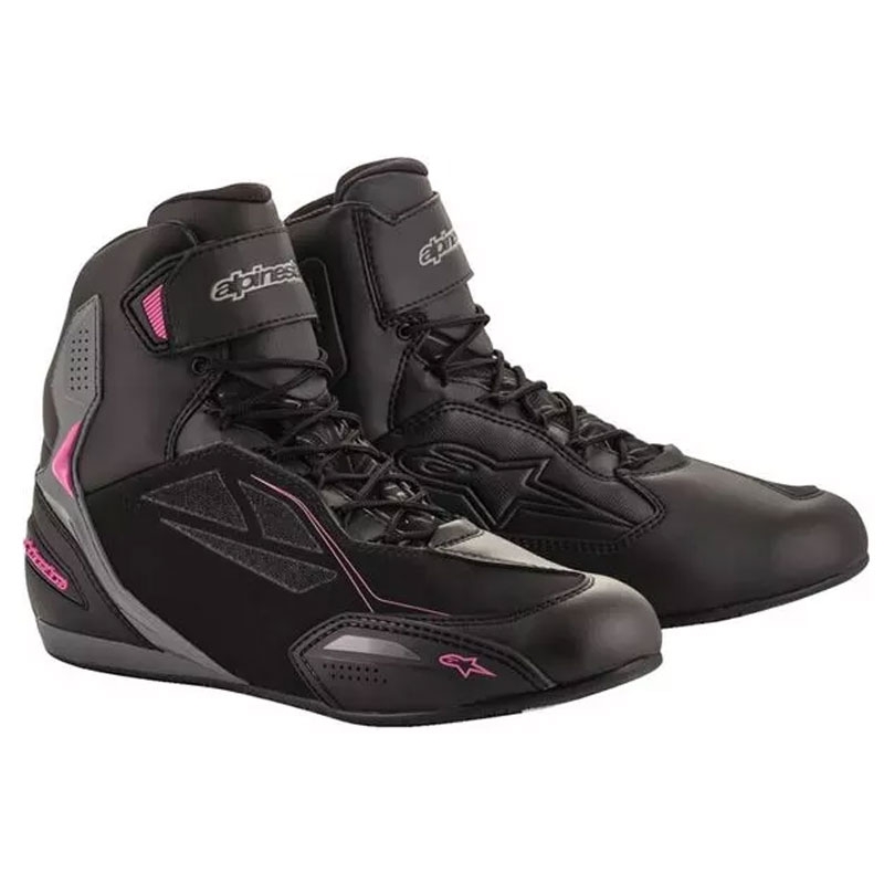 Alpinestars Dames Stella Faster 3 Drystar Zwart-Donkergrijs-Paars Motorfietslaarzen