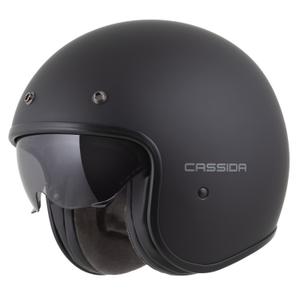 Cassida Oxygen 2.0 Solid Open Face Motorhelm Mat Zwart-Donkergrijs
