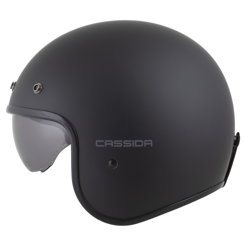 Cassida Oxygen 2.0 Solid Open Face Motorhelm Mat Zwart-Donkergrijs