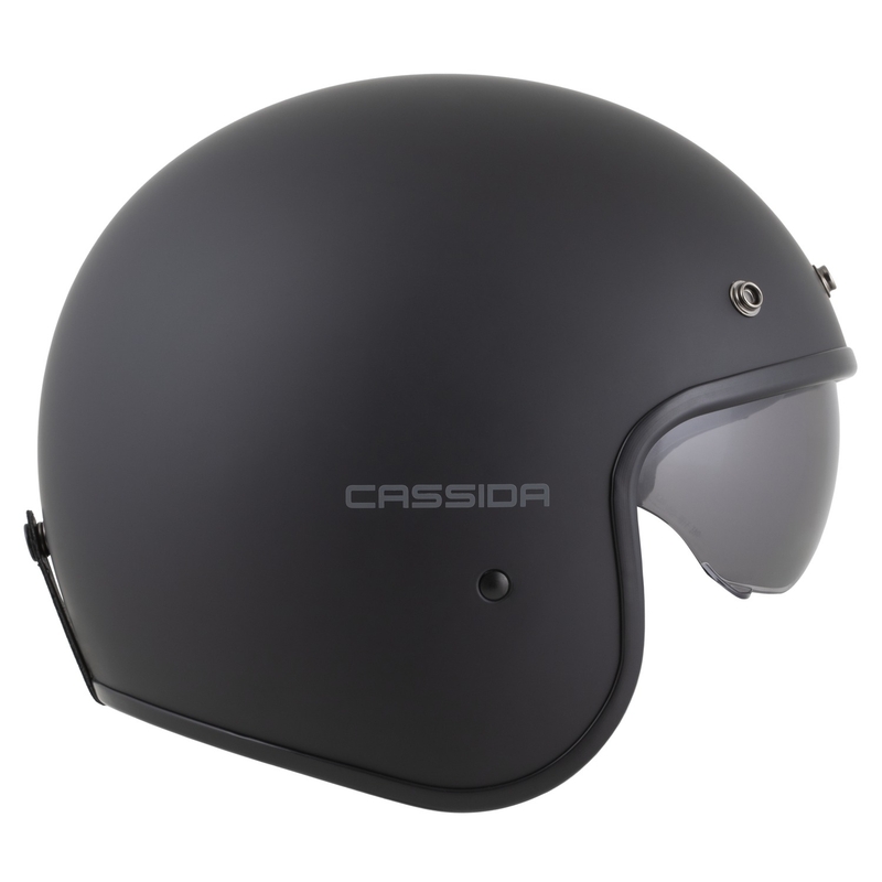 Cassida Oxygen 2.0 Solid Open Face Motorhelm Mat Zwart-Donkergrijs