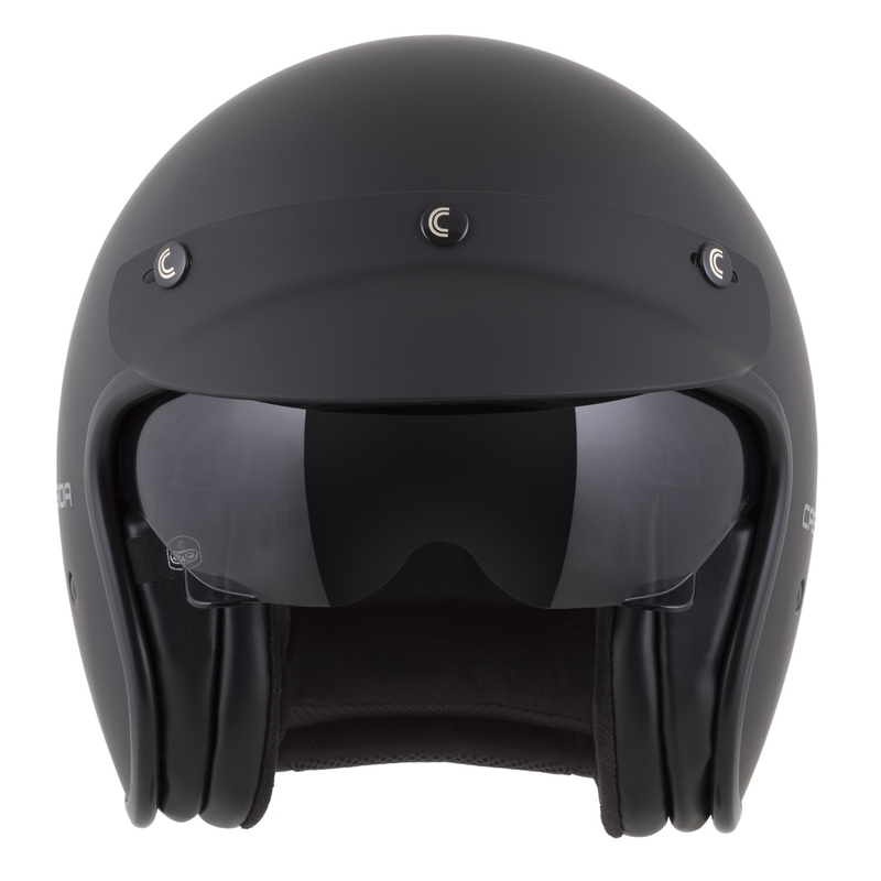 Cassida Oxygen 2.0 Solid Open Face Motorhelm Mat Zwart-Donkergrijs