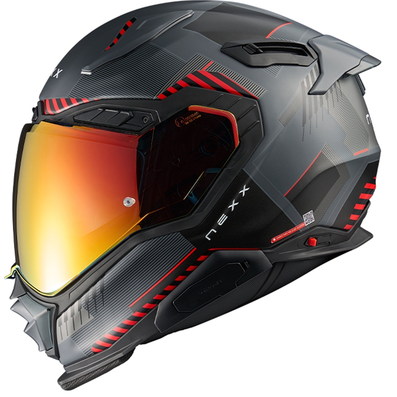Integraalhelm voor motorfiets Nexx X.WST3 Fluence grijs-rood uitverkoop