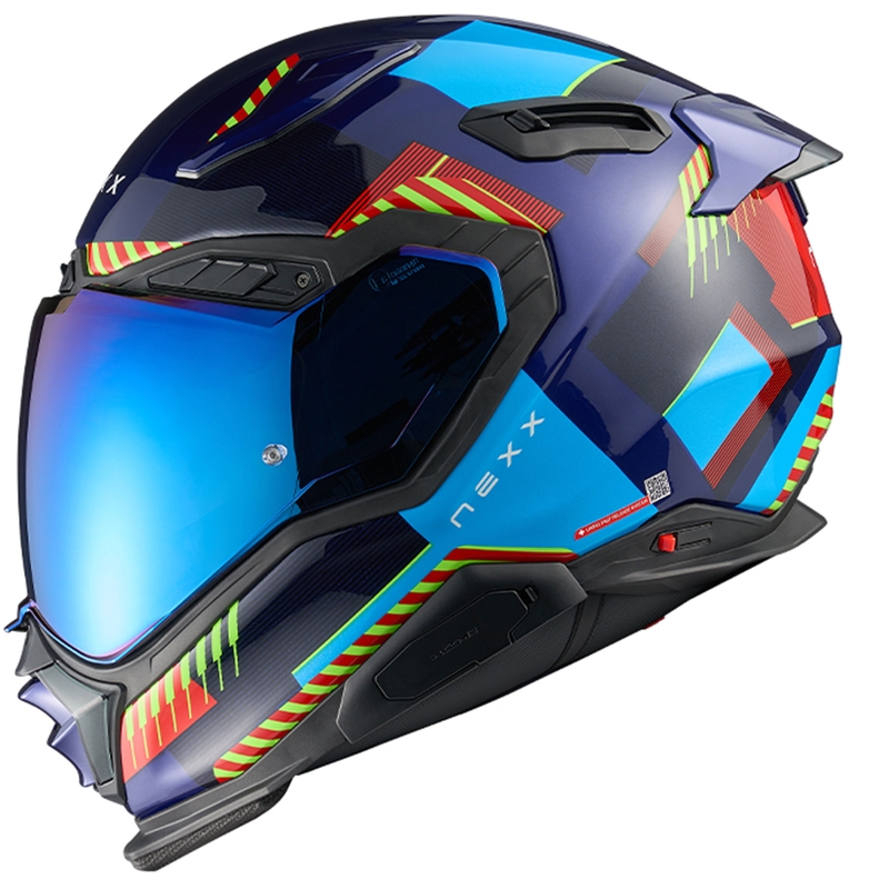 Nexx X.WST3 Fluence blauw-rode integraal motorhelm uitverkoop