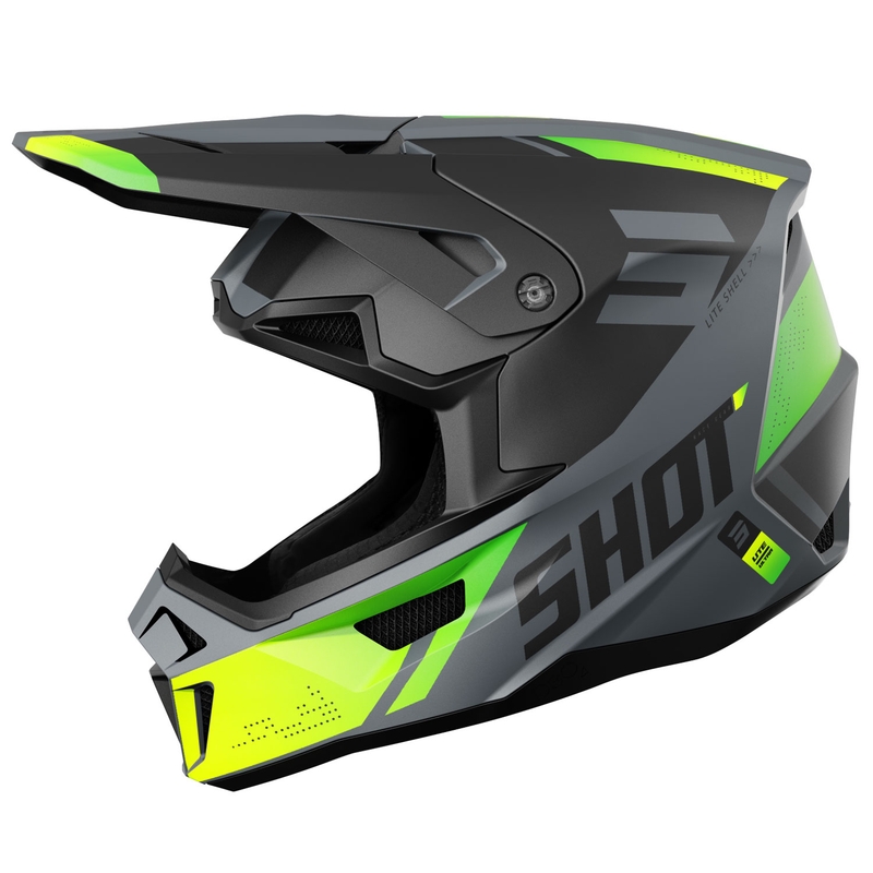 Motorcrosshelm Shot Lite Ultra mat fluo geel