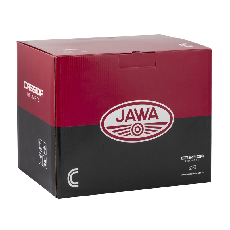 Open face motorhelm Cassida Oxygen 2.0 Jawa OHC mat grijs-rood-zwart-wit