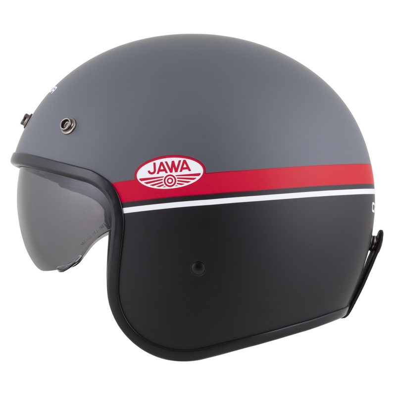 Open face motorhelm Cassida Oxygen 2.0 Jawa OHC mat grijs-rood-zwart-wit