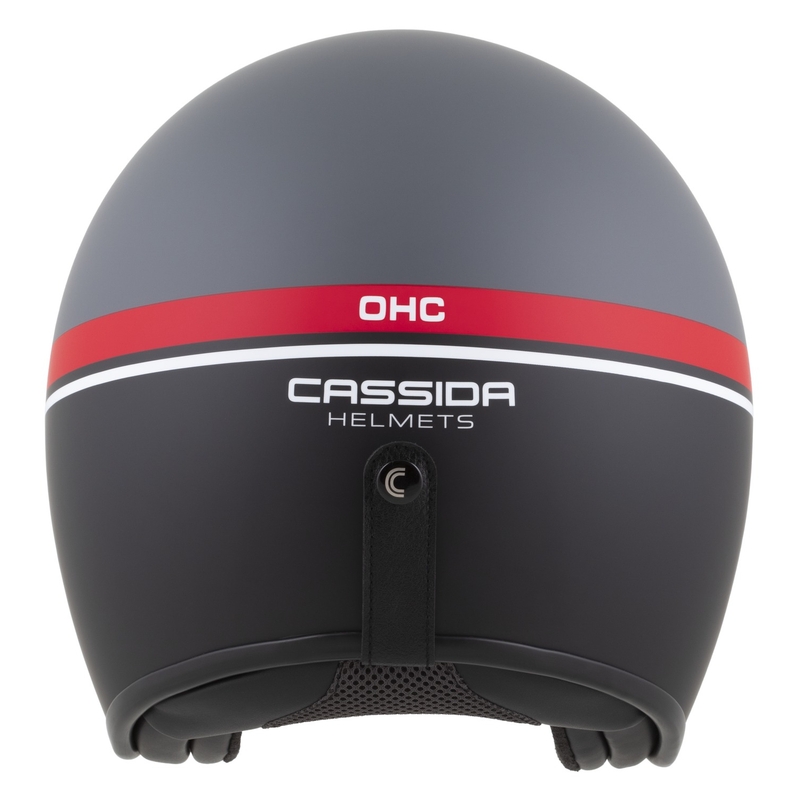 Open face motorhelm Cassida Oxygen 2.0 Jawa OHC mat grijs-rood-zwart-wit