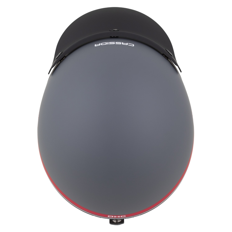 Open face motorhelm Cassida Oxygen 2.0 Jawa OHC mat grijs-rood-zwart-wit